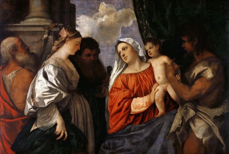 Мадонна с Младенцем и святыми картина