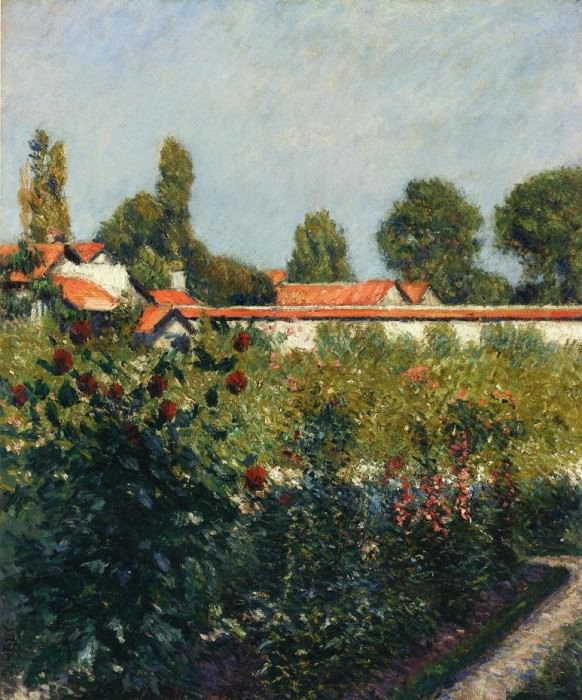 Сад Пети Женневилля, розовые крыши картина