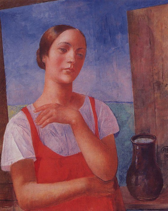 Девушка в сарафане. 1928 картина