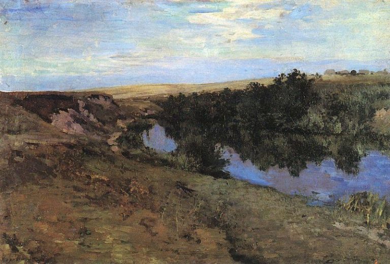 Речка в Меньшове. 1885 картина