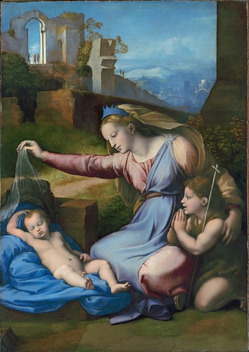 Мадонна с голубой диадемой (работа Джованни Франческо Пенни по рисунку Рафаэля) картина