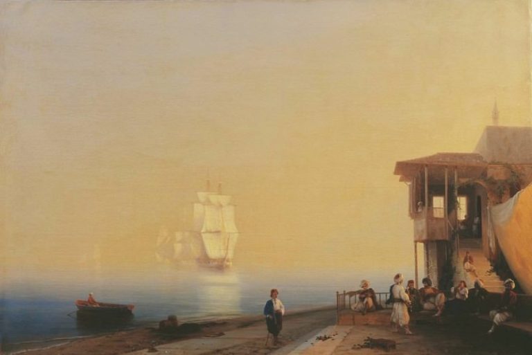 Набережная восточного города 1852 картина