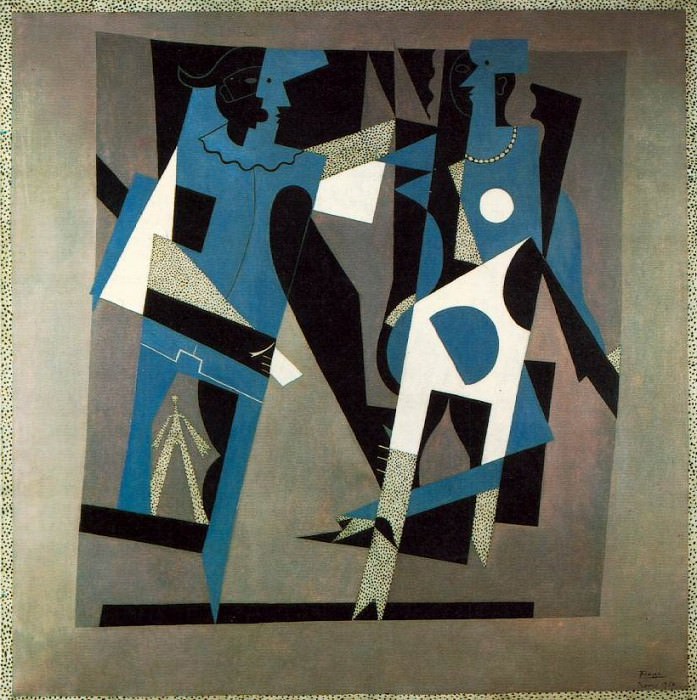Арлекин и женщина с колье, 1917 картина