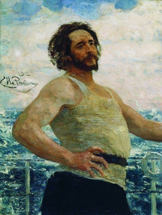 Портрет писателя Леонида Андреева (1871-1919) на яхте картина