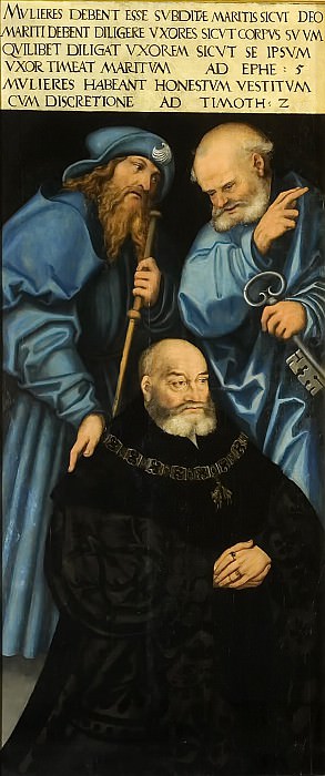 Лукас Кранах I – Алтарь Георга Бородатого, левая створка картина