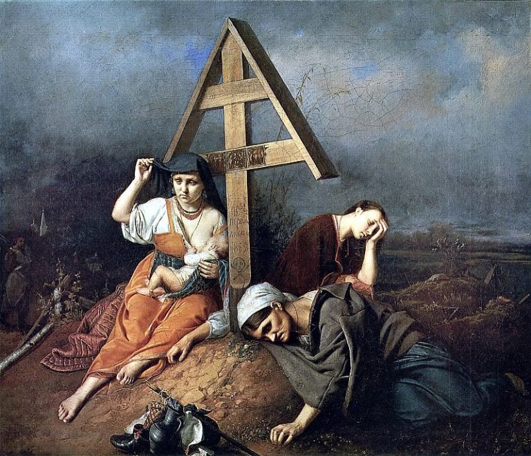 Сцена на могиле. 1859 Х. , м. 58х69 ГТГ картина