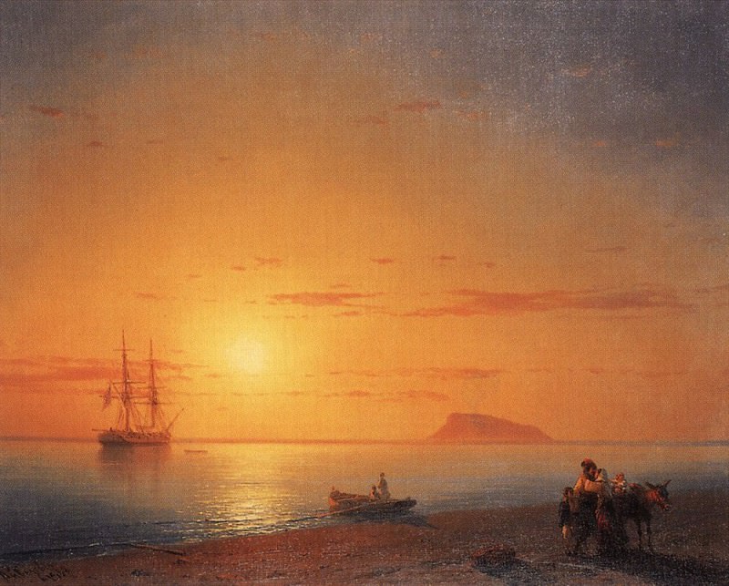 Морской берег. Прощанье 1868 56,5х75 картина