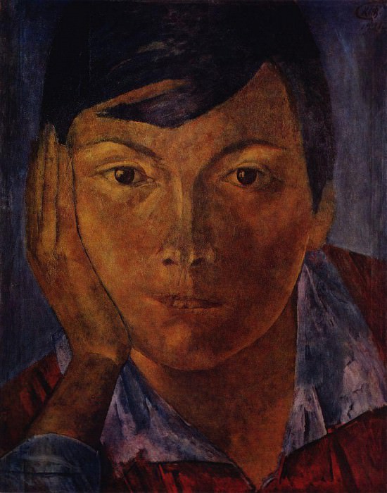 Желтое лицо (Женское лицо). 1921 картина