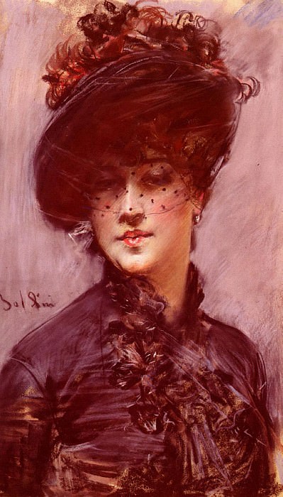 Женщина в черной шляпе картина