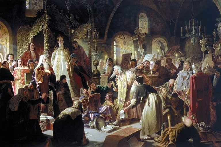 Спор о вере. 1881. Холст, масло. 336. 5×512 ГТГ картина
