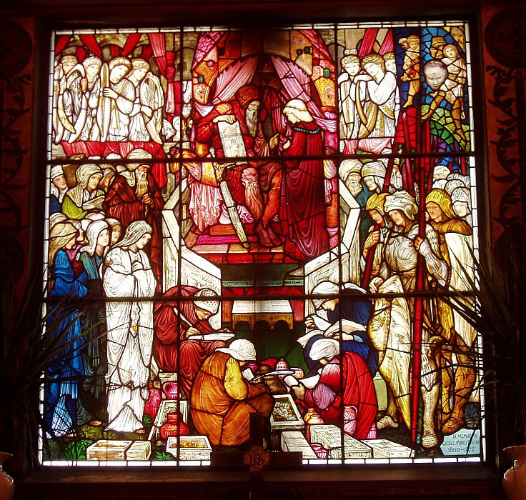 Наказ Давида Соломону (Бёрн-Джонс и Моррис), витраж в церкви Св. Троицы, Бостон картина