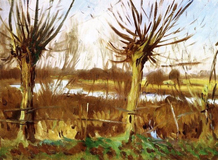 Деревья на фоне пейзажа, Кэлкот картина