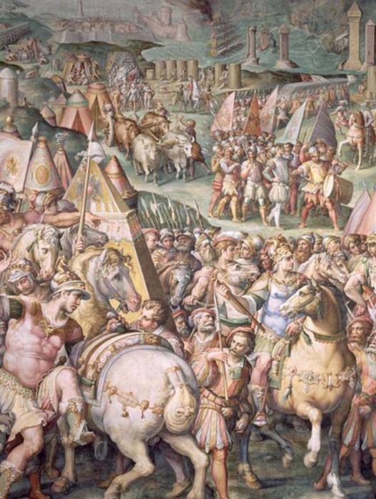 Осада Ливорно Максимилианом I (1459-1519) картина