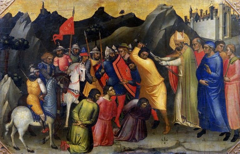 Флорентийская школа – Святой Николай, спасающий от казни трёх рыцарей картина