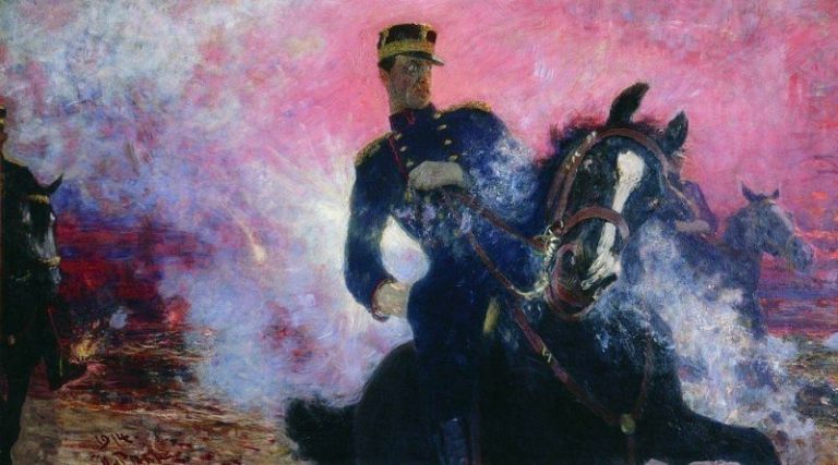 Бельгийский король Альберт I (1875-1934) в момент взрыва плотины во время Первой мировой войны картина