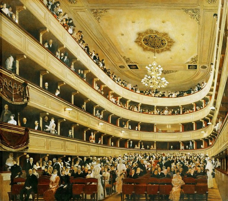 Зал старого дворцового театра в Вене картина
