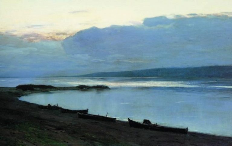 Вечер на Волге2. 1888 картина