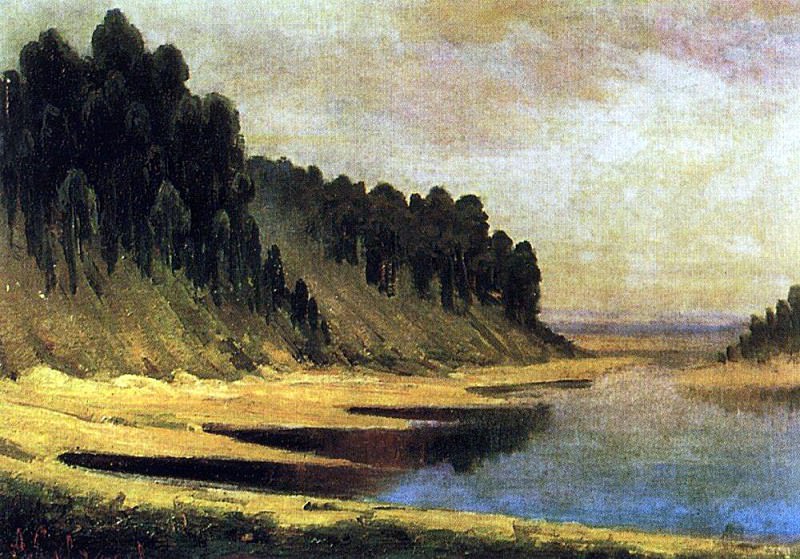 Лесистый берег реки Москвы. 1859 картина