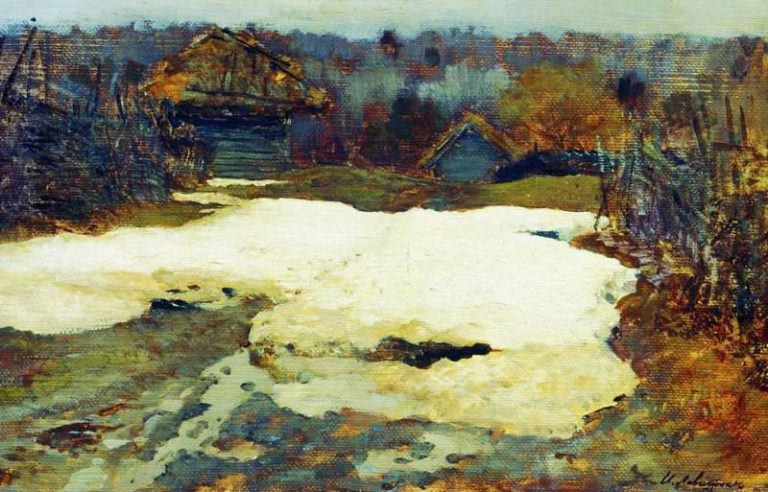 Последний снег. Саввинская слобода. 1884 картина