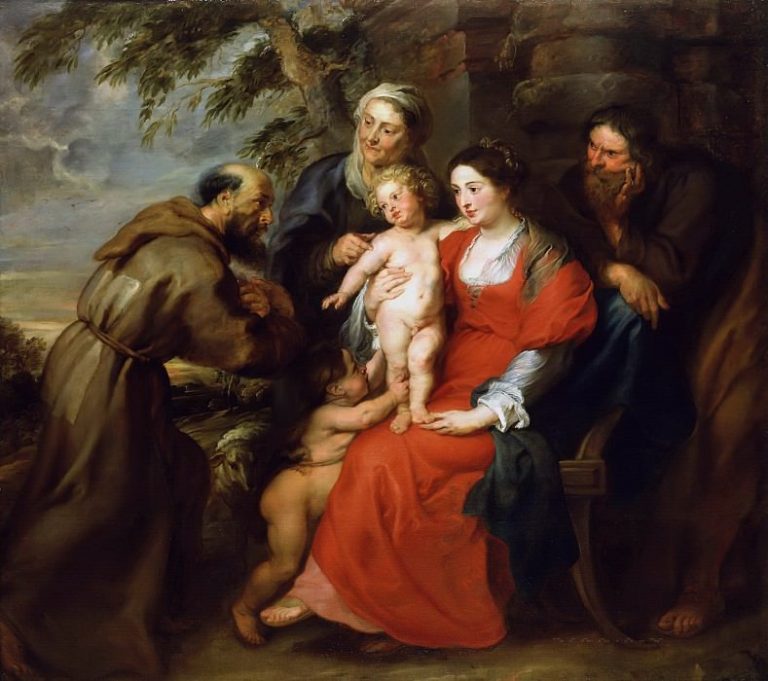 Святое Семейство со святым Франциском картина