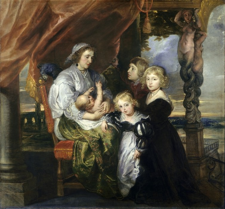 Дебора Кип, жена сэра Бальтазара Жербье, и их дети картина
