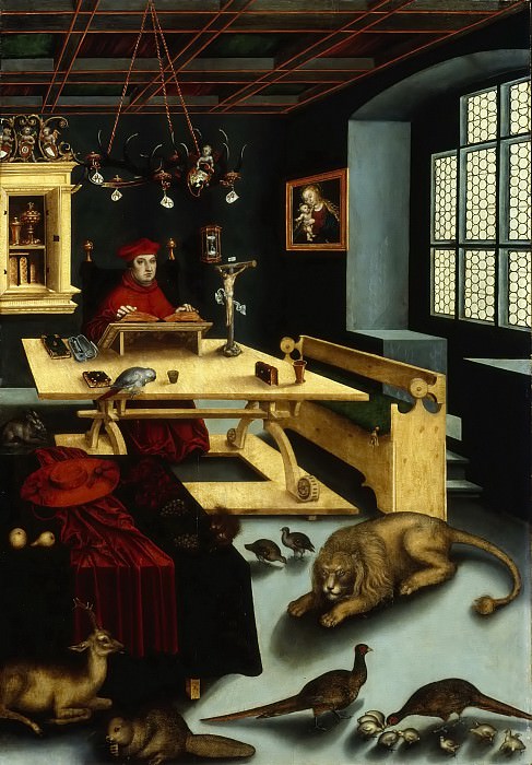 Лукас Кранах I – Кардинал Альбрехт Бранденбургский в образе св Иеронима картина