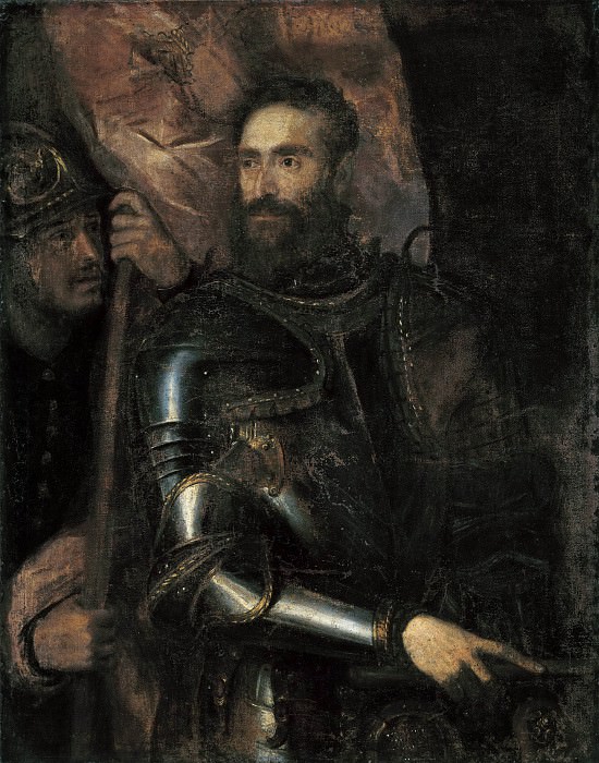 Портрет Пьерлуиджи Фарнезе со своим знаменосцем картина