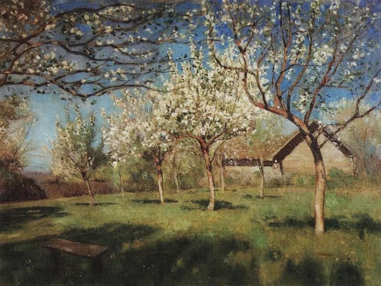 Цветущие яблони4. 1896 картина