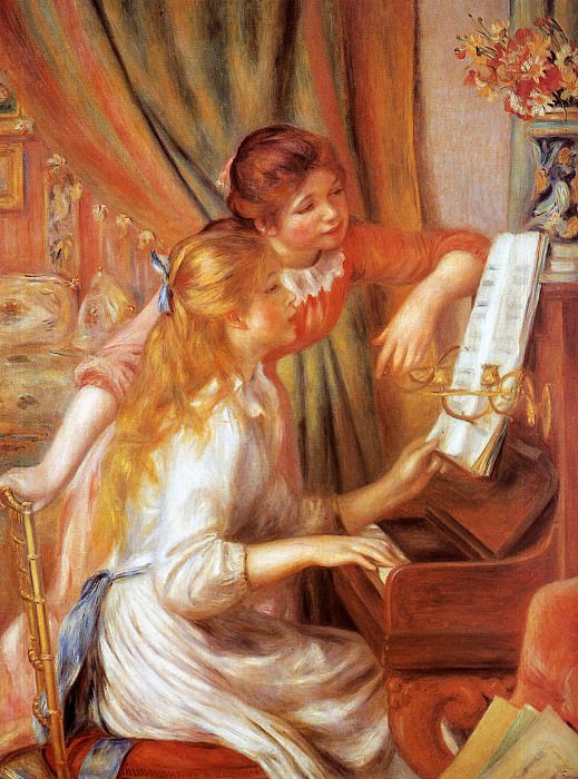 Девушки за фортепиано картина