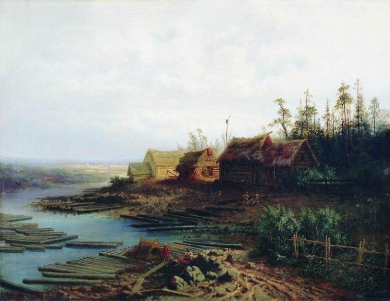 Плоты. 1868 картина
