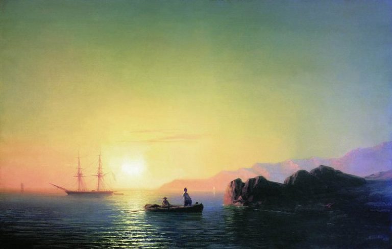 Закат солнца у крымских берегов 1856 58,5х83,7 картина