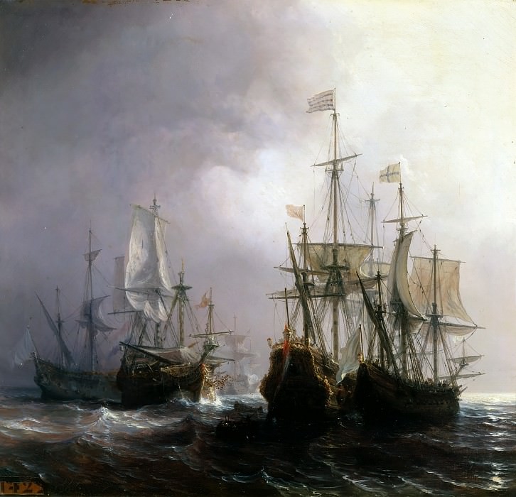 Теодор Гюден – Захват трех голландских торговых судов французскими кораблями в 1711 году картина