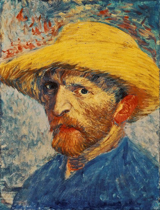 Автопортрет в соломенной шляпе картина