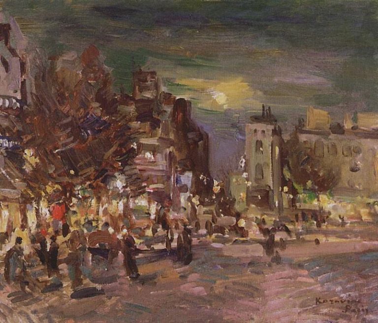 Парижский бульвар. 1911 картина