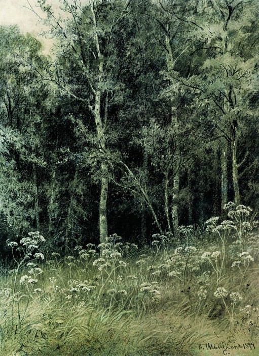 Цветы в лесу 1877 28, 4х21 картина