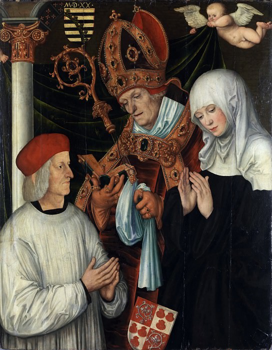 Лукас Кранах I – Габриэль Эйб, епископ Айхштеттский, со свв Виллибальдом и Вальбургой картина