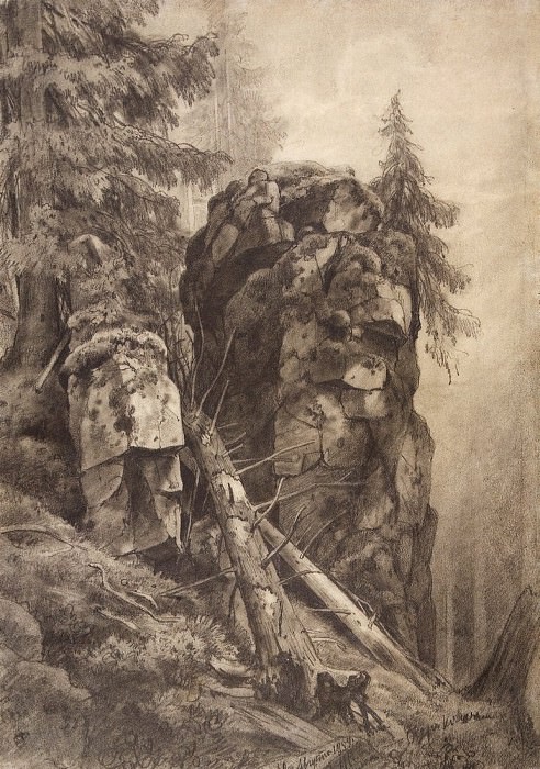 Скалы. 1859 45х31 картина