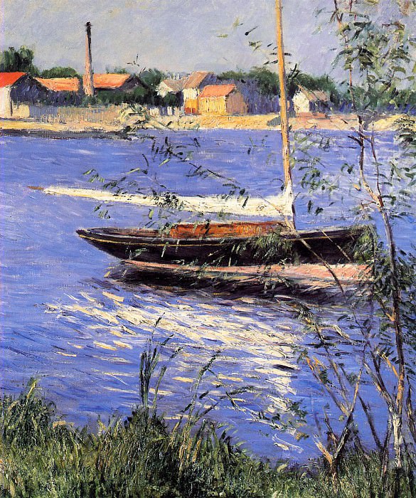 Якорная лодка на Сене в Аржантее картина