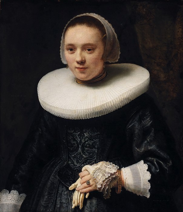 Женщина с перчатками * картина