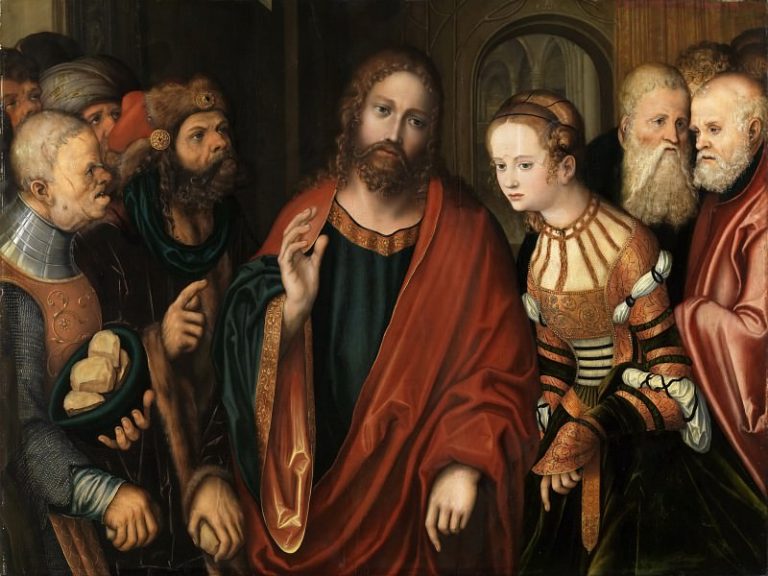 Лукас Кранах I – Христос и грешница картина