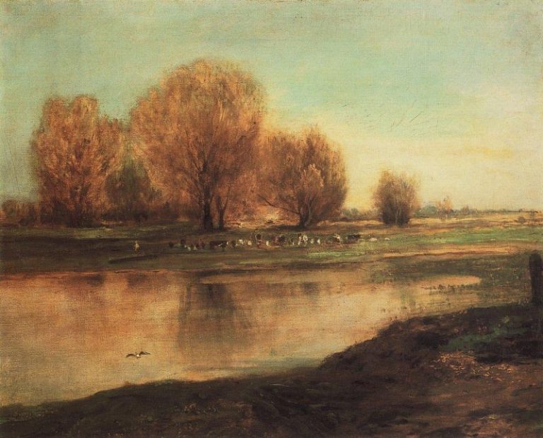 Ивы у пруда. 1872 картина