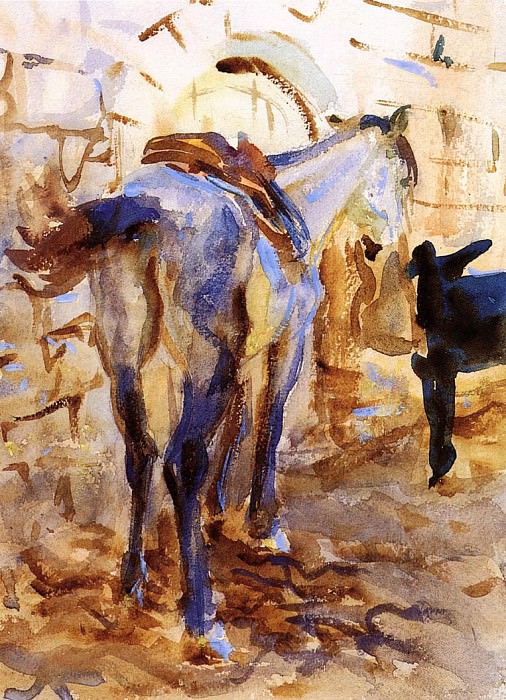 Лошадь под седлом, Палестина картина