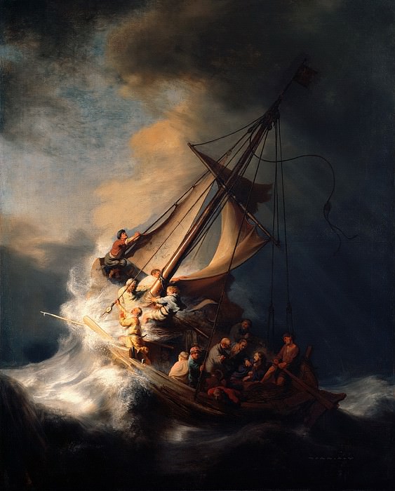 Христос в шторм на Галилейском море картина