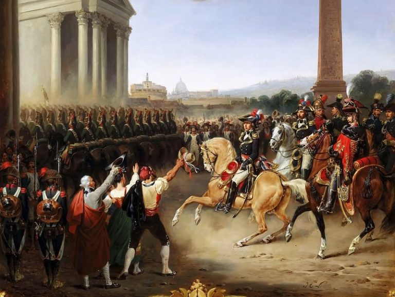 Ипполит Лекомт – Въезд французской армии в Рим 15 февраля 1798 года картина