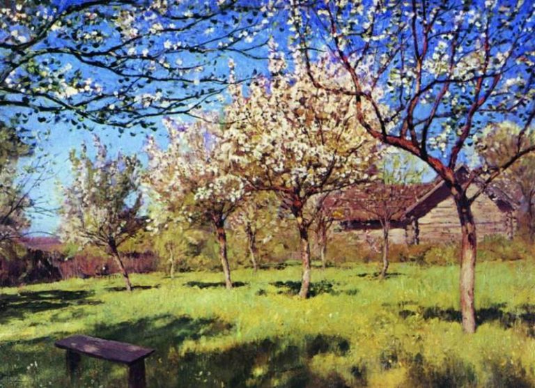 Цветущие яблони3. 1896 картина