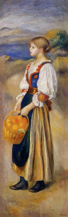 Девушка с корзиной апельсинов картина