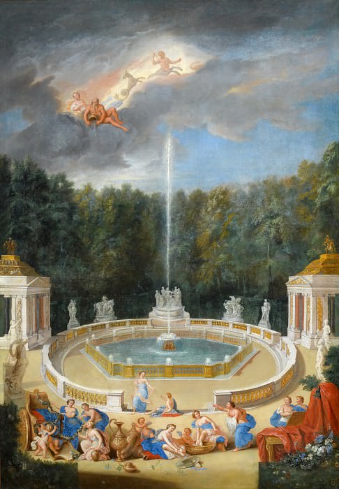 Жан Котель – Греческие боги, купающиеся у фонтана в садах Версаля картина