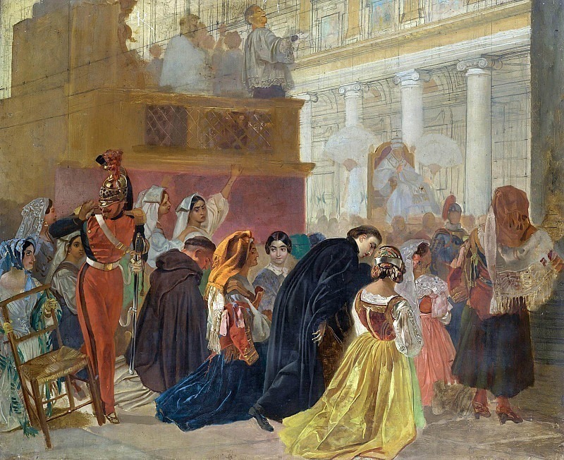Этюд для «Возвращения Папы Пия IX в Рим в 1850 г.» картина