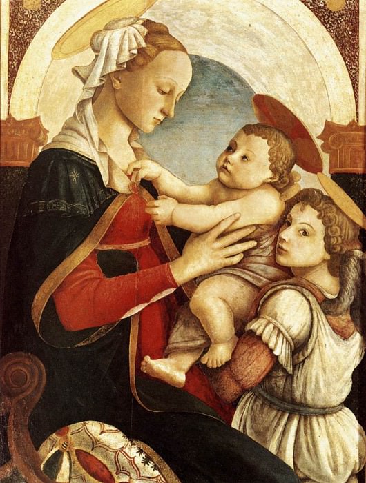 Мадонна с Младенцем и ангелом картина
