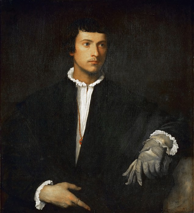 Портрет молодого человека с перчатками картина